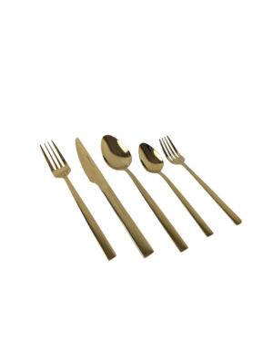 Besteckset, gold 5 tlg.