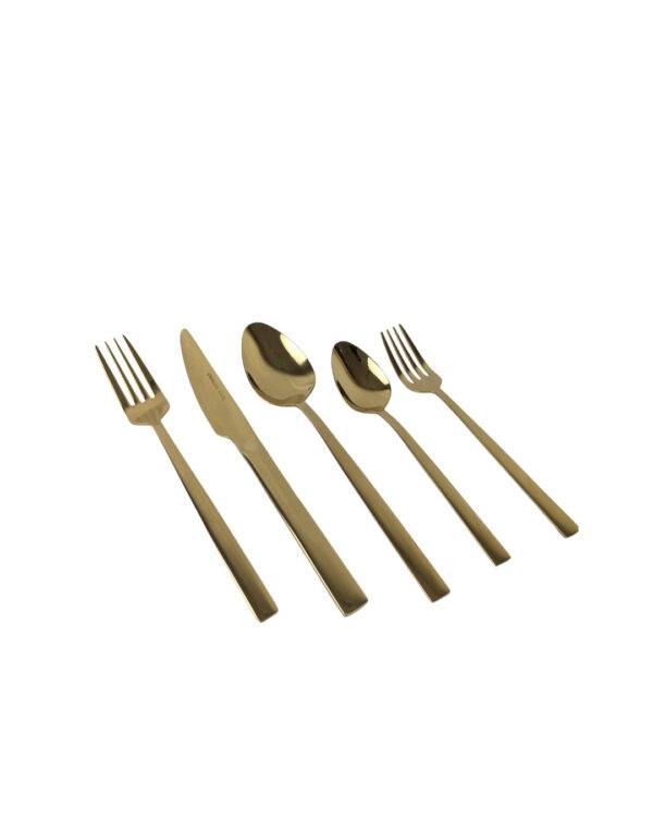 Besteckset, gold 5 tlg.