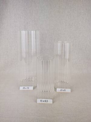 Glaszylinder-Set Riffels, 3 tlg.