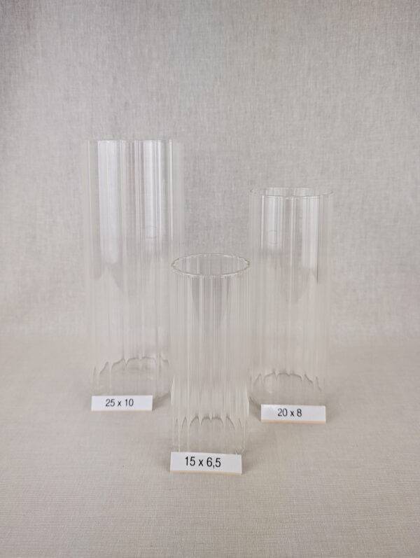 Glaszylinder-Set Riffels, 3 tlg.