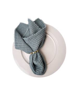 Servietten, Mini-Waffelpique rauchblau