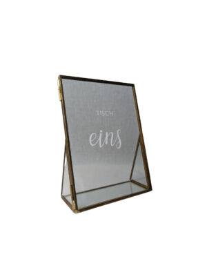 Tischnummer, Glasrahmen gold