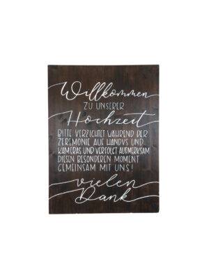 Willkommensschild, Holz unplugged