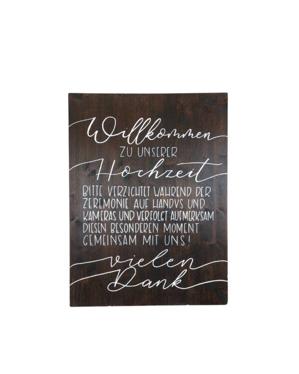 Willkommensschild, Holz unplugged