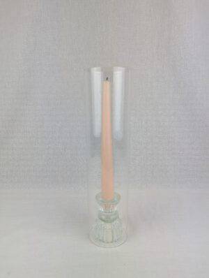 Stabkerzenhalter, Hurricane mit Glasfuß romantisch