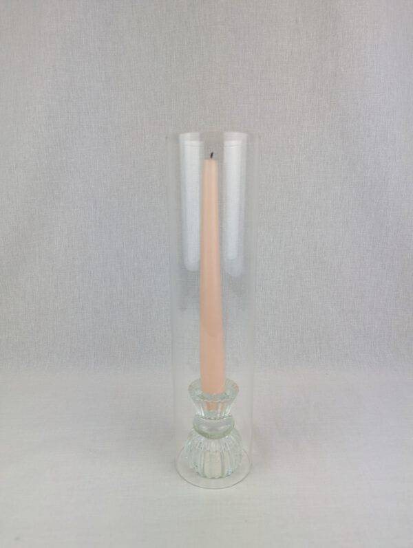 Stabkerzenhalter, Hurricane mit Glasfuß romantisch