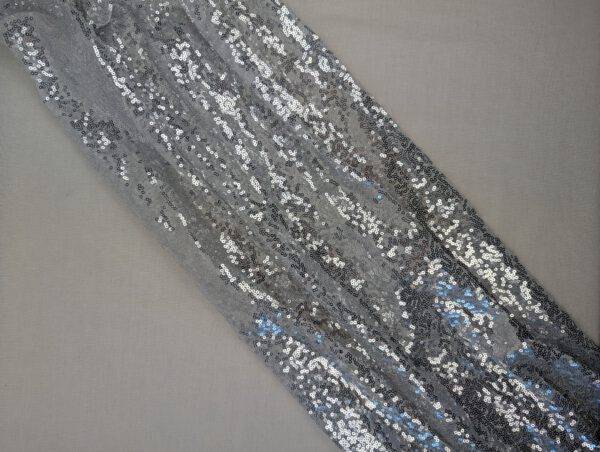 Tischläufer, Pailette silber 280 cm