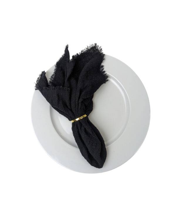 Servietten, Cotton Gauze schwarz