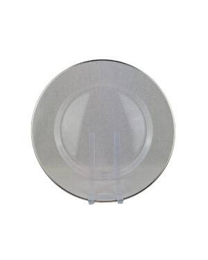 Platzteller, Glas Silberrand